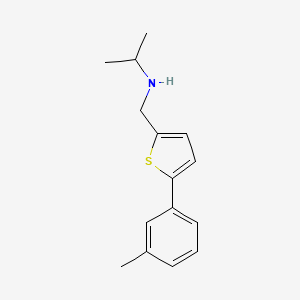 molecular formula C15H19NS B13272856 {[5-(3-Methylphenyl)thiophen-2-yl]methyl}(propan-2-yl)amine 