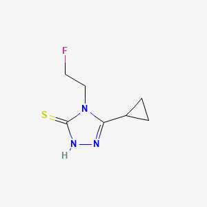 molecular formula C7H10FN3S B13272927 5-Cyclopropyl-4-(2-fluoroethyl)-4H-1,2,4-triazole-3-thiol 