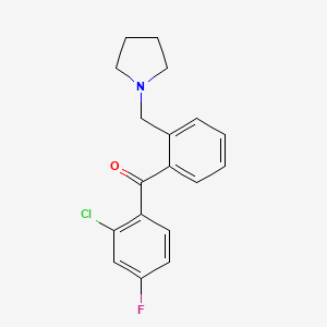 2-Chloro-4-fluoro-2'-pyrrolidinomethyl benzophenone