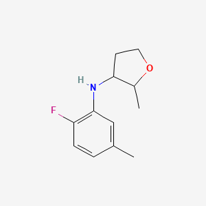 molecular formula C12H16FNO B13272969 N-(2-Fluoro-5-methylphenyl)-2-methyloxolan-3-amine 