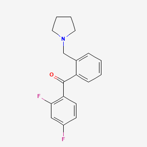 B1327298 2,4-Difluoro-2'-pyrrolidinomethyl benzophenone CAS No. 898775-03-6