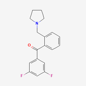 B1327300 3,5-Difluoro-2'-pyrrolidinomethyl benzophenone CAS No. 898775-09-2