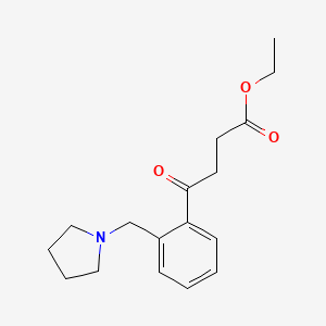 Ethyl 4-oxo-4-[2-(pyrrolidinomethyl)phenyl]butyrate