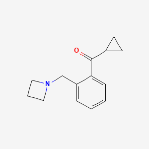 molecular formula C14H17NO B1327310 2-(Azetidinomethyl)phenyl cyclopropyl ketone CAS No. 898755-41-4