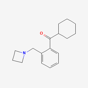 molecular formula C17H23NO B1327311 2-(Azetidinomethyl)phenyl cyclohexyl ketone CAS No. 898755-50-5