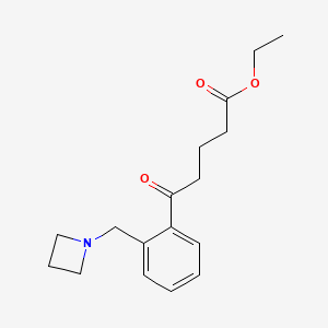 molecular formula C17H23NO3 B1327313 Ethyl 5-[2-(azetidinomethyl)phenyl]-5-oxovalerate CAS No. 898755-56-1