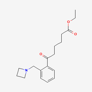 molecular formula C18H25NO3 B1327314 Ethyl 6-[2-(azetidinomethyl)phenyl]-6-oxohexanoate CAS No. 898755-58-3