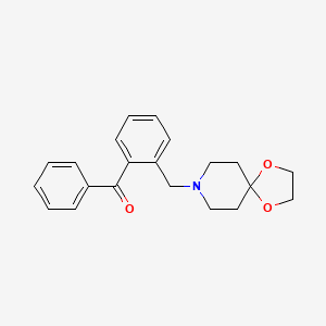 molecular formula C21H23NO3 B1327317 2-[8-(1,4-Dioxa-8-azaspiro[4.5]decyl)methyl]benzophenone CAS No. 898755-69-6