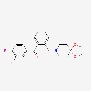molecular formula C21H21F2NO3 B1327329 3,4-Difluoro-2'-[8-(1,4-dioxa-8-azaspiro[4.5]decyl)methyl]benzophenone CAS No. 898756-66-6