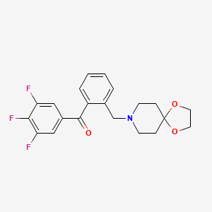 molecular formula C21H20F3NO3 B1327330 2'-[8-(1,4-二氧杂-8-氮杂螺[4.5]癸基)甲基]-3,4,5-三氟二苯甲酮 CAS No. 898781-08-3