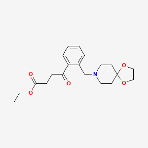B1327331 Ethyl 4-[2-[8-(1,4-dioxa-8-azaspiro[4.5]decyl)methyl]phenyl]-4-oxobutyrate CAS No. 898781-23-2