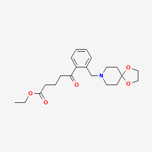 molecular formula C21H29NO5 B1327332 Ethyl 5-[2-[8-(1,4-dioxa-8-azaspiro[4.5]decyl)methyl]phenyl]-5-oxovalerate CAS No. 898781-26-5