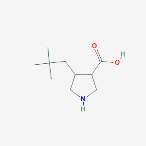 molecular formula C10H19NO2 B13273323 4-(2,2-Dimethylpropyl)pyrrolidine-3-carboxylic acid 