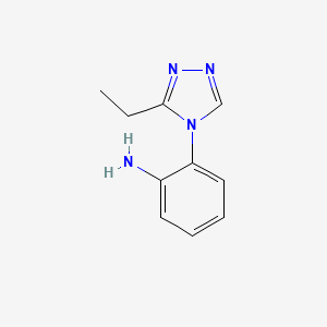 molecular formula C10H12N4 B13273368 2-(3-Ethyl-4H-1,2,4-triazol-4-yl)aniline 