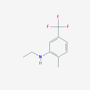 molecular formula C10H12F3N B13273468 N-ethyl-2-methyl-5-(trifluoromethyl)aniline 