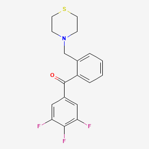 molecular formula C18H16F3NOS B1327347 2'-Thiomorpholinomethyl-3,4,5-trifluorobenzophenone CAS No. 898782-50-8