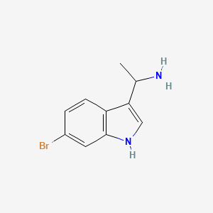 molecular formula C10H11BrN2 B13273545 1-(6-Bromo-1H-indol-3-YL)ethan-1-amine 