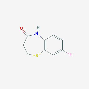 molecular formula C9H8FNOS B13273661 8-Fluoro-2,3-dihydro-5H-benzo[B][1,4]thiazepin-4-one 
