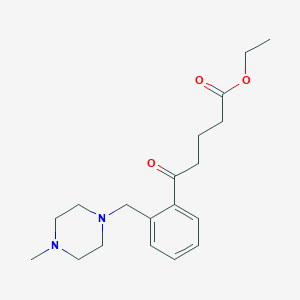 molecular formula C19H28N2O3 B1327369 Ethyl 5-[2-(4-methylpiperazinomethyl)phenyl]-5-oxovalerate CAS No. 898762-69-1