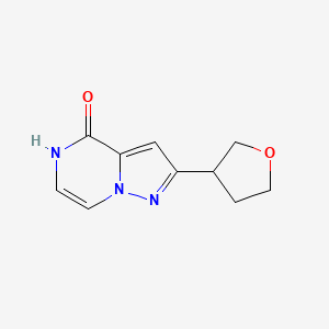 molecular formula C10H11N3O2 B13273733 2-(Oxolan-3-yl)pyrazolo[1,5-a]pyrazin-4-ol 