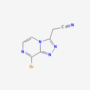 molecular formula C7H4BrN5 B13273769 2-{8-Bromo-[1,2,4]triazolo[4,3-a]pyrazin-3-yl}acetonitrile 