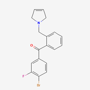 B1327379 (4-Bromo-3-fluorophenyl)(2-((2,5-dihydro-1H-pyrrol-1-yl)methyl)phenyl)methanone CAS No. 898763-38-7