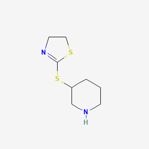 molecular formula C8H14N2S2 B13273866 3-(4,5-Dihydro-1,3-thiazol-2-ylsulfanyl)piperidine 