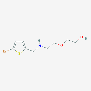 molecular formula C9H14BrNO2S B13273908 2-(2-{[(5-Bromothiophen-2-yl)methyl]amino}ethoxy)ethan-1-ol 