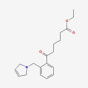 molecular formula C19H25NO3 B1327393 Ethyl 6-oxo-6-[2-(3-pyrrolinomethyl)phenyl]hexanoate CAS No. 898764-00-6