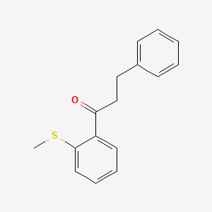 molecular formula C16H16OS B1327394 3-Phenyl-2'-thiomethylpropiophenone CAS No. 898764-18-6