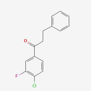 molecular formula C15H12ClFO B1327397 4'-Chloro-3'-fluoro-3-phenylpropiophenone CAS No. 898764-39-1