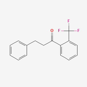 molecular formula C16H13F3O B1327399 3-Phenyl-2'-trifluoromethylpropiophenone CAS No. 898764-51-7