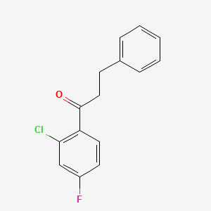 molecular formula C15H12ClFO B1327400 2'-Chloro-4'-fluoro-3-phenylpropiophenone CAS No. 898764-57-3