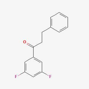 molecular formula C15H12F2O B1327405 3',5'-Difluoro-3-phenylpropiophenone CAS No. 898788-93-7