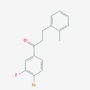molecular formula C16H14BrFO B1327406 4'-Bromo-3'-fluoro-3-(2-methylphenyl)propiophenone CAS No. 898789-62-3