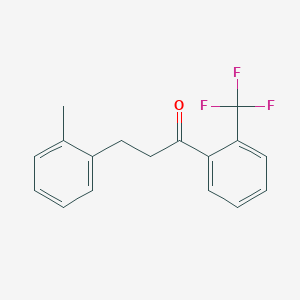 molecular formula C17H15F3O B1327409 3-(2-Methylphenyl)-2'-trifluoromethylpropiophenone CAS No. 898789-73-6