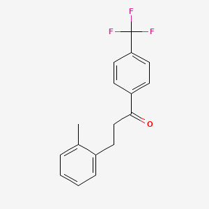 molecular formula C17H15F3O B1327411 3-(2-Methylphenyl)-4'-trifluoromethylpropiophenone CAS No. 898789-79-2