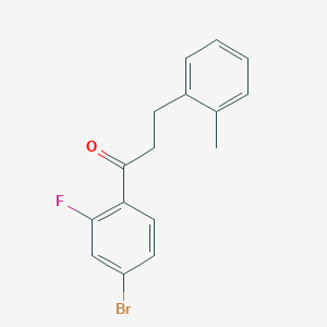 molecular formula C16H14BrFO B1327412 4'-Bromo-2'-fluoro-3-(2-methylphenyl)propiophenone CAS No. 898789-82-7