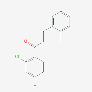 molecular formula C16H14ClFO B1327413 2'-Chloro-4'-fluoro-3-(2-methylphenyl)propiophenone CAS No. 898789-85-0