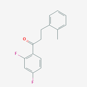 molecular formula C16H14F2O B1327415 2',4'-Difluoro-3-(2-methylphenyl)propiophenone CAS No. 898790-08-4