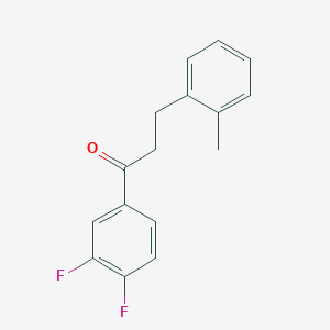 molecular formula C16H14F2O B1327416 3',4'-Difluoro-3-(2-methylphenyl)propiophenone CAS No. 898790-11-9