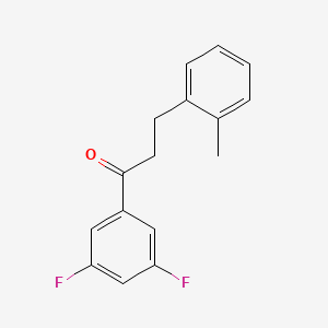 molecular formula C16H14F2O B1327417 3',5'-Difluoro-3-(2-methylphenyl)propiophenone CAS No. 898790-14-2