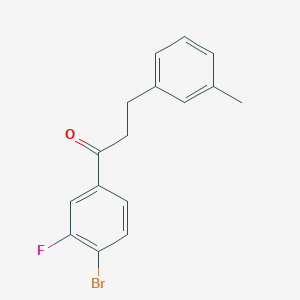 molecular formula C16H14BrFO B1327422 4'-Bromo-3'-fluoro-3-(3-methylphenyl)propiophenone CAS No. 898790-87-9