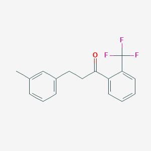 B1327425 3-(3-Methylphenyl)-2'-trifluoromethylpropiophenone CAS No. 898791-02-1