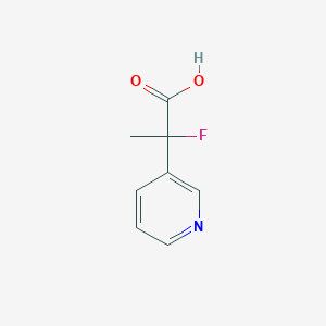 molecular formula C8H8FNO2 B13274315 2-Fluoro-2-(pyridin-3-yl)propanoic acid 