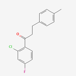 molecular formula C16H14ClFO B1327446 2'-Chloro-4'-fluoro-3-(4-methylphenyl)propiophenone CAS No. 898769-10-3