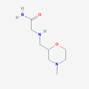 molecular formula C8H17N3O2 B13274585 2-{[(4-Methylmorpholin-2-yl)methyl]amino}acetamide 
