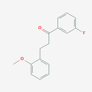 molecular formula C16H15FO2 B1327459 3'-Fluoro-3-(2-methoxyphenyl)propiophenone CAS No. 898769-93-2