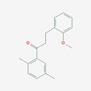 molecular formula C18H20O2 B1327463 2',5'-Dimethyl-3-(2-methoxyphenyl)propiophenone CAS No. 898770-01-9