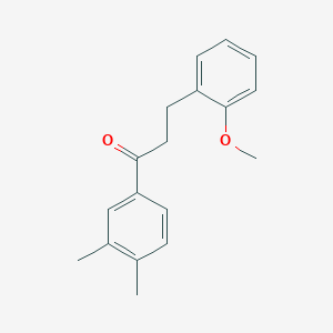 molecular formula C18H20O2 B1327465 3',4'-Dimethyl-3-(2-methoxyphenyl)propiophenone CAS No. 898770-06-4
